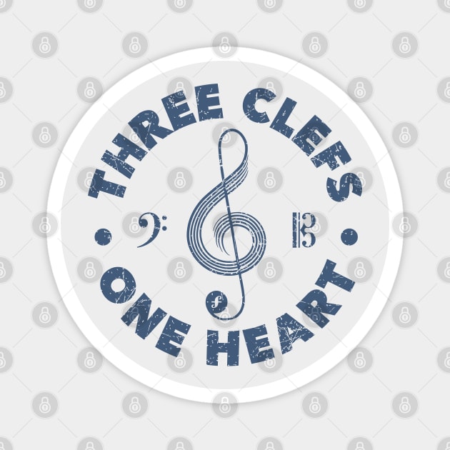 Three Clefs, One Heart. Light Edition Magnet by filiposwear